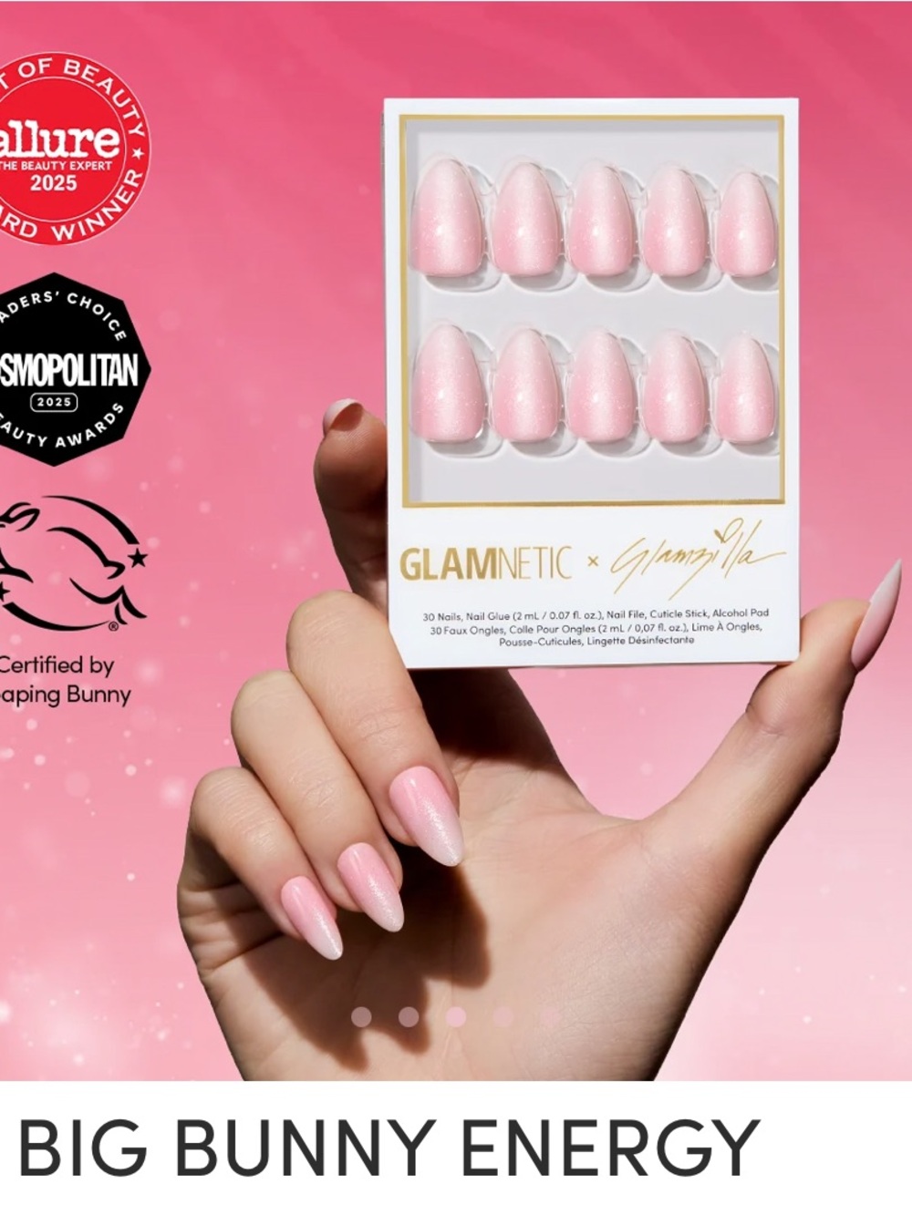 Glamnetic x Glamzilla Pink Ombre Big Bunny Energy Press-On Nails